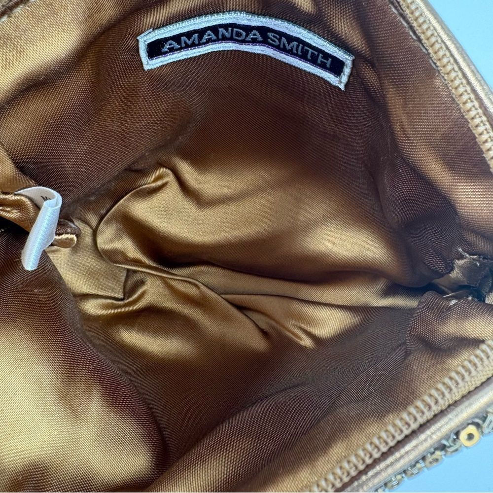 Vintage Amanda Smith Metal Mesh Crossbody Zippered Evening‎ Bag with Chain Strap - Picture 4 of 4